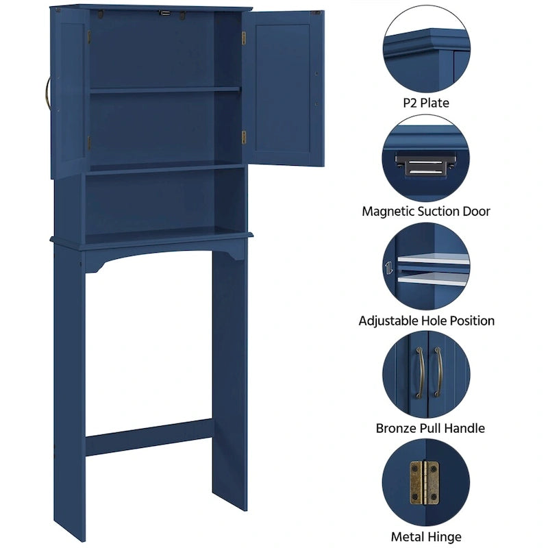 Over-the-Toilet Bathroom Storage Organizer with 3 Shelves