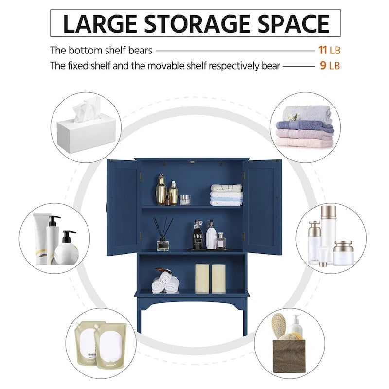 Over-the-Toilet Bathroom Storage Organizer with 3 Shelves