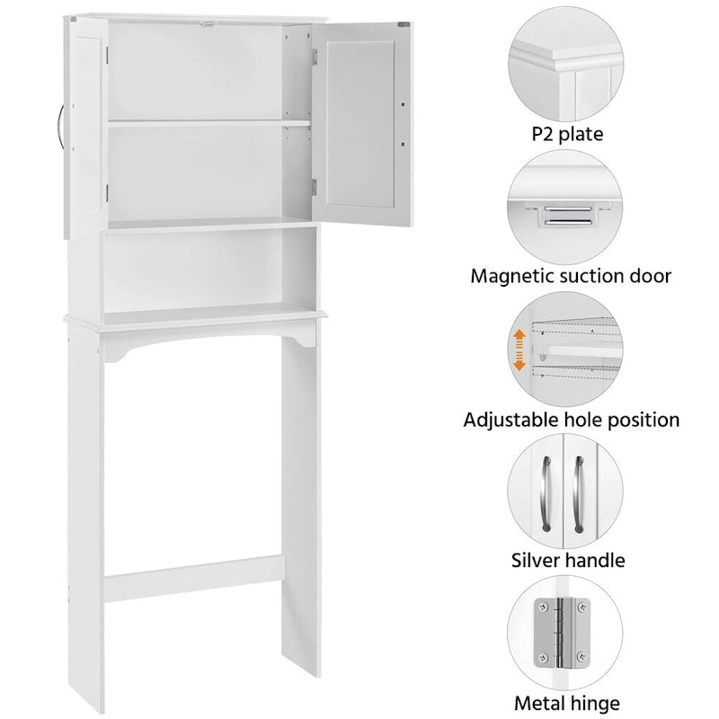 Over-the-Toilet Bathroom Storage Organizer with 3 Shelves