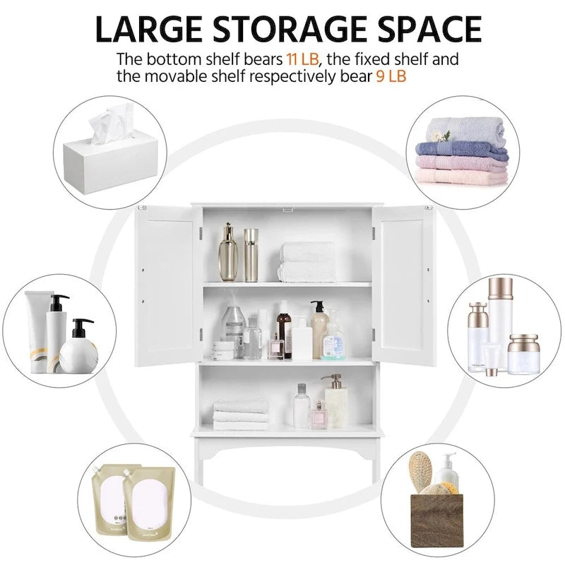 Over-the-Toilet Bathroom Storage Organizer with 3 Shelves