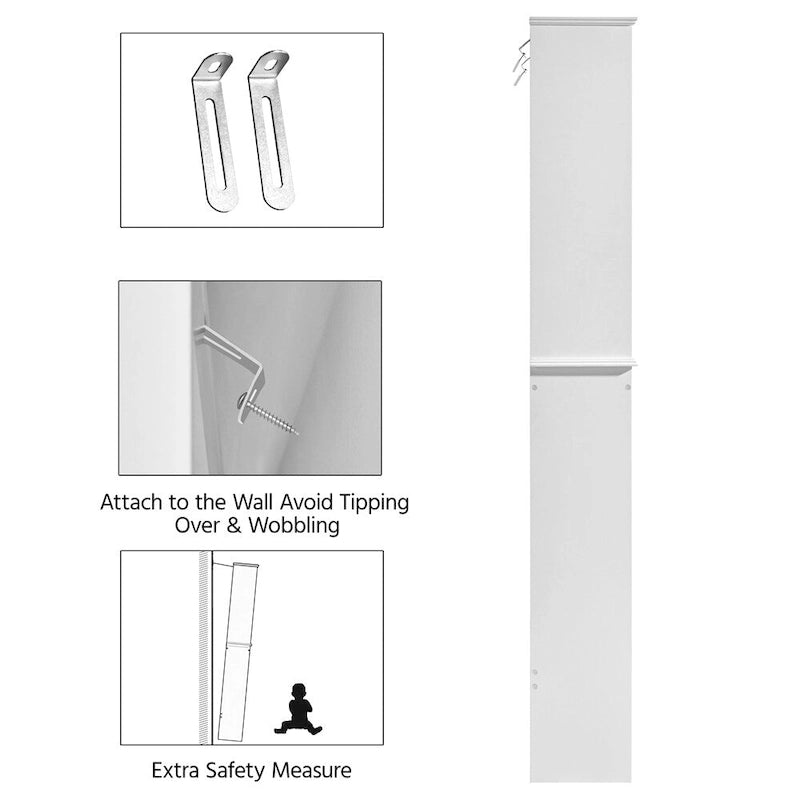 Over-the-Toilet Bathroom Storage Organizer with 3 Shelves