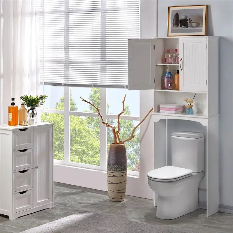 Over-the-Toilet Bathroom Storage Organizer with 3 Shelves