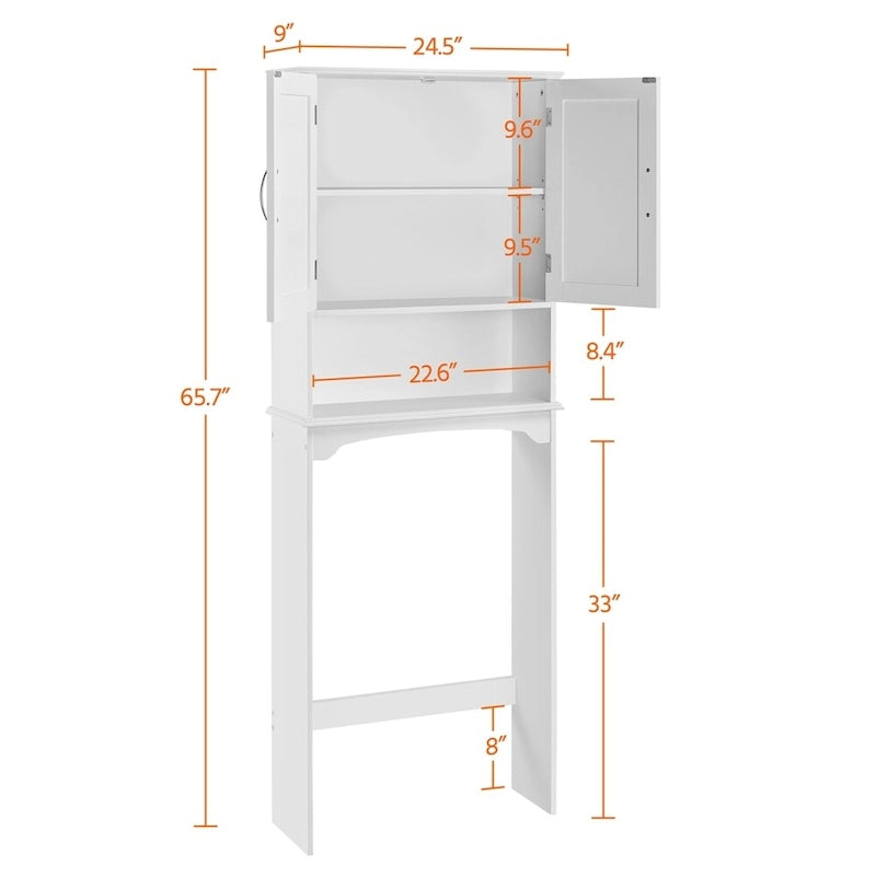 Over-the-Toilet Bathroom Storage Organizer with 3 Shelves