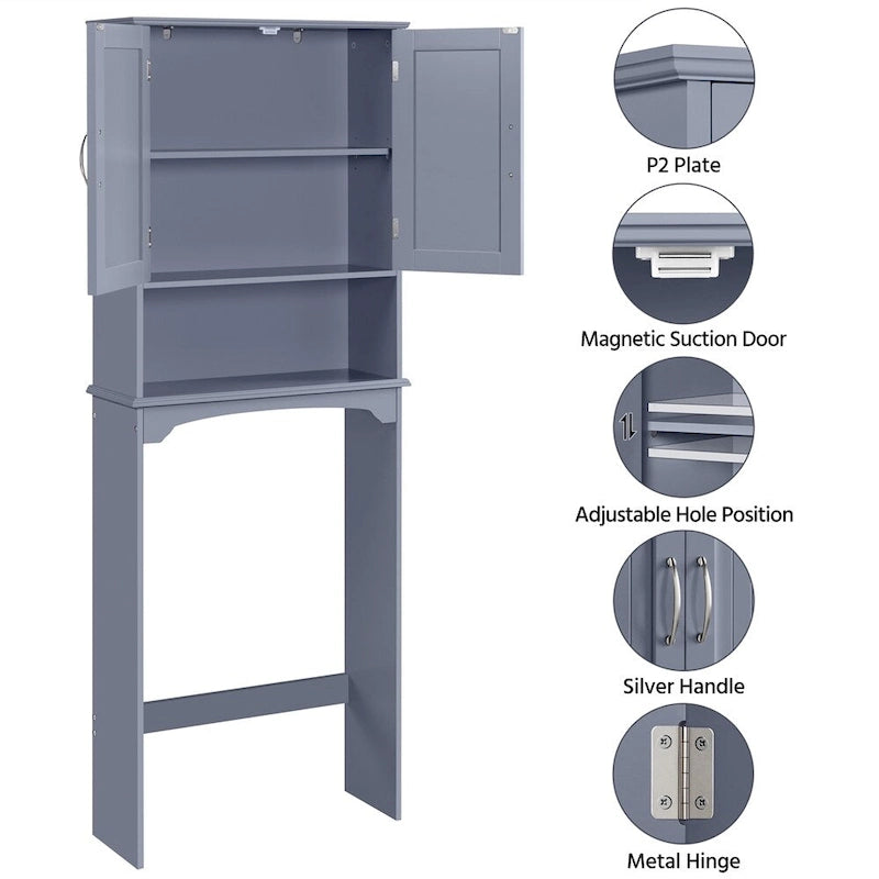 Over-the-Toilet Bathroom Storage Organizer with 3 Shelves