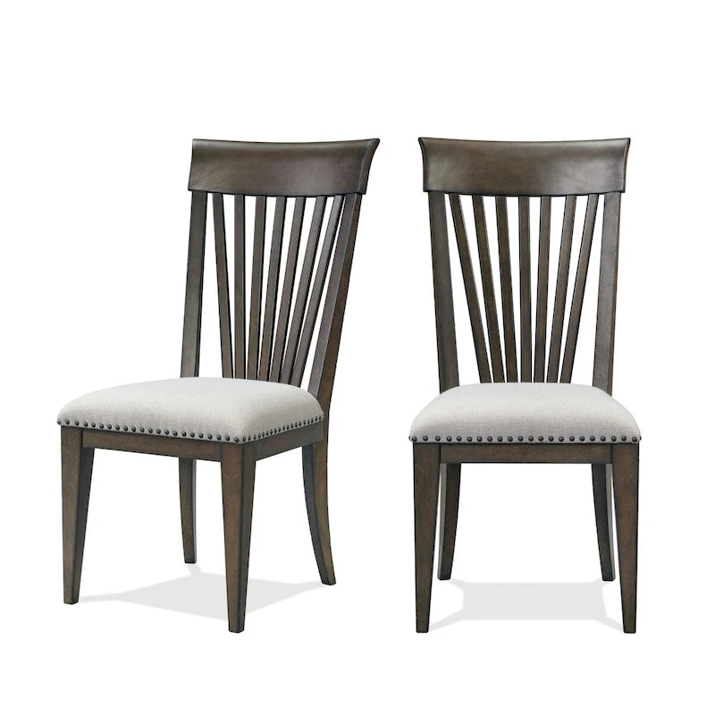 Nailhead Trim Upholstered Dining Chairs, Set of 2