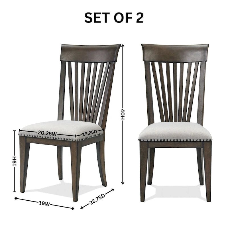 Nailhead Trim Upholstered Dining Chairs, Set of 2